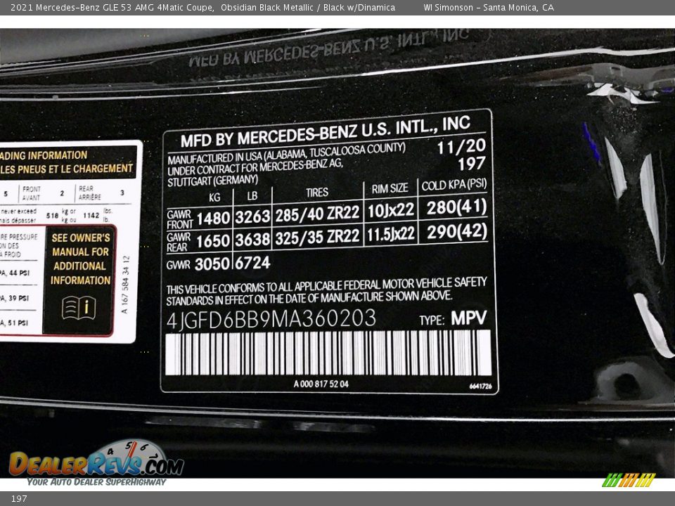 Mercedes-Benz Color Code 197 Obsidian Black Metallic