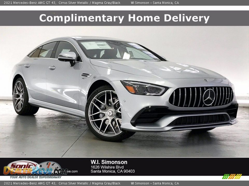 2021 Mercedes-Benz AMG GT 43 Cirrus Silver Metallic / Magma Gray/Black Photo #1