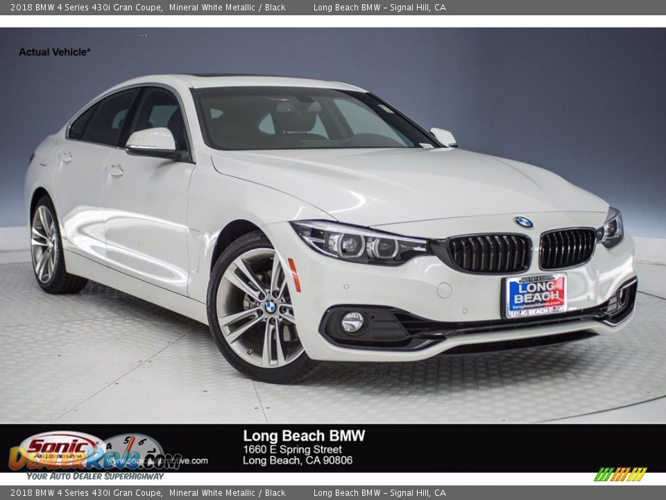 2018 BMW 4 Series 430i Gran Coupe Mineral White Metallic / Black Photo #1