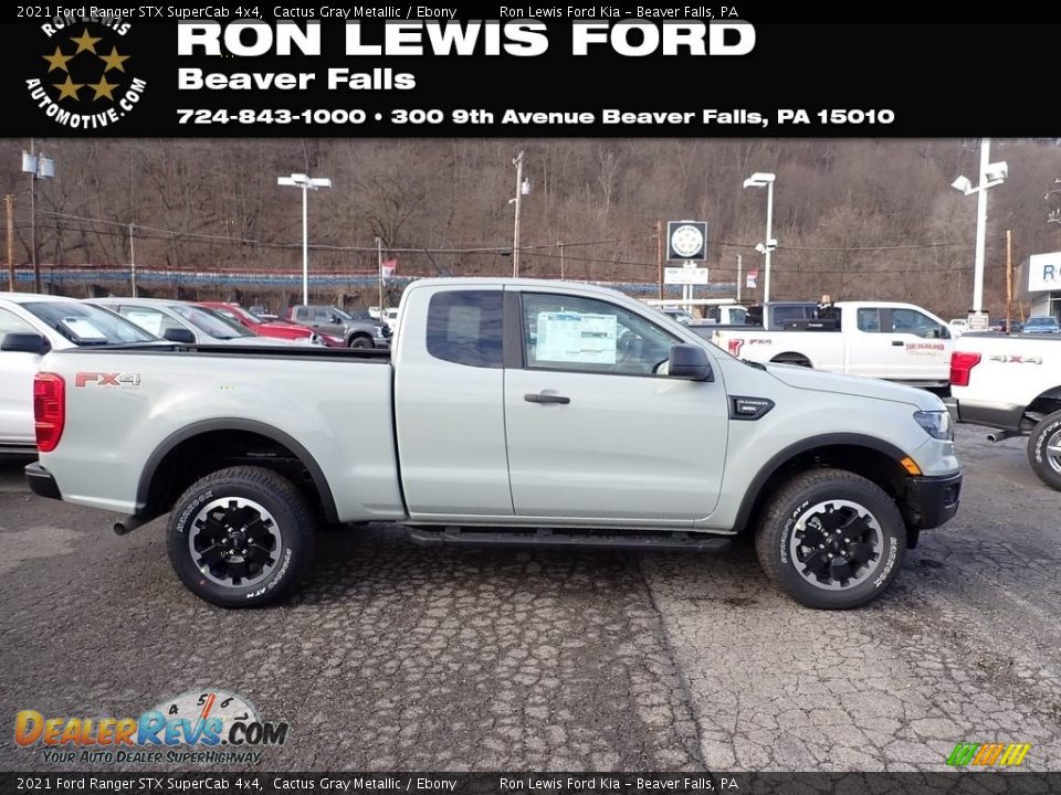 2021 Ford Ranger STX SuperCab 4x4 Cactus Gray Metallic / Ebony Photo #1