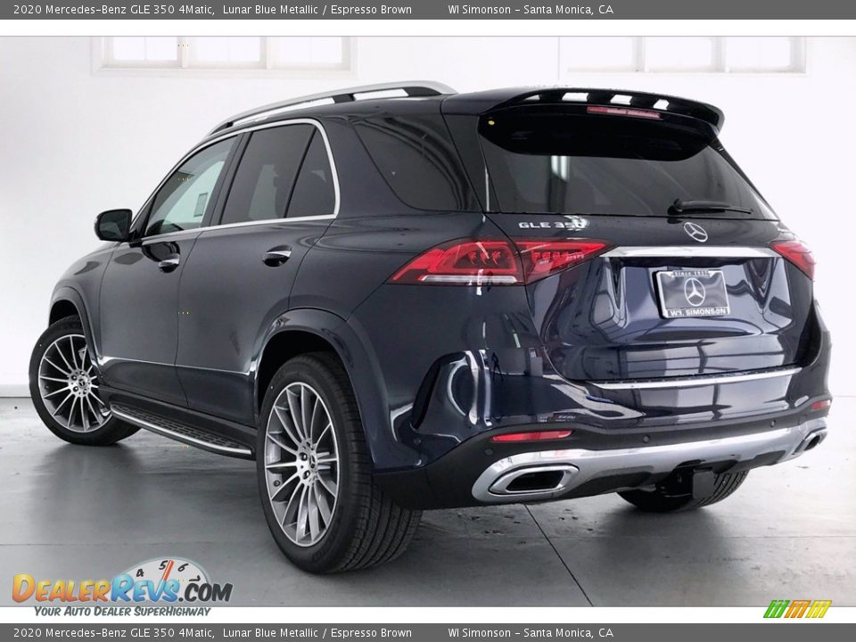 2020 Mercedes-Benz GLE 350 4Matic Lunar Blue Metallic / Espresso Brown Photo #2