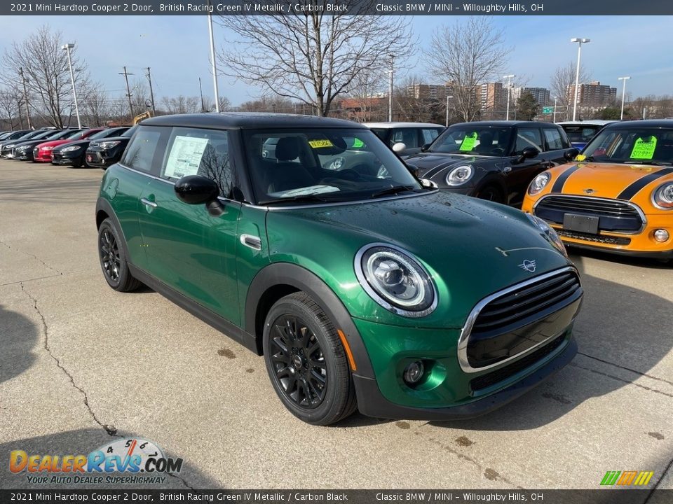 2021 Mini Hardtop Cooper 2 Door British Racing Green IV Metallic / Carbon Black Photo #1