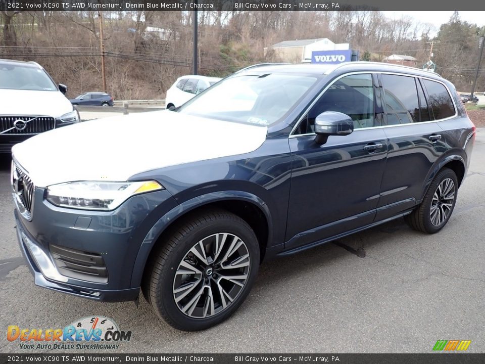 2021 Volvo XC90 T5 AWD Momentum Denim Blue Metallic / Charcoal Photo #5