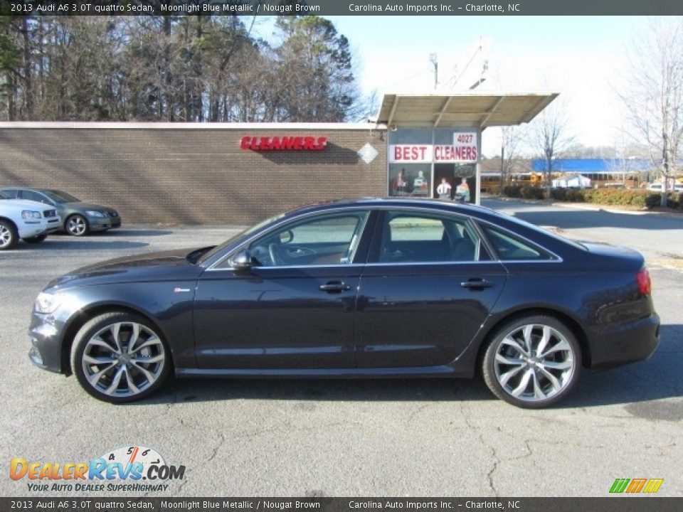 2013 Audi A6 3.0T quattro Sedan Moonlight Blue Metallic / Nougat Brown Photo #7