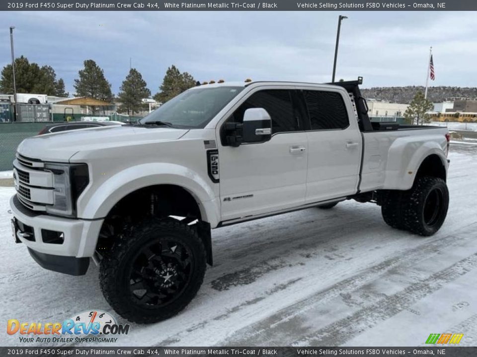 2019 Ford F450 Super Duty Platinum Crew Cab 4x4 White Platinum Metallic Tri-Coat / Black Photo #1