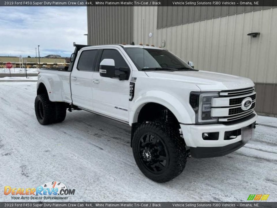 2019 Ford F450 Super Duty Platinum Crew Cab 4x4 White Platinum Metallic Tri-Coat / Black Photo #9