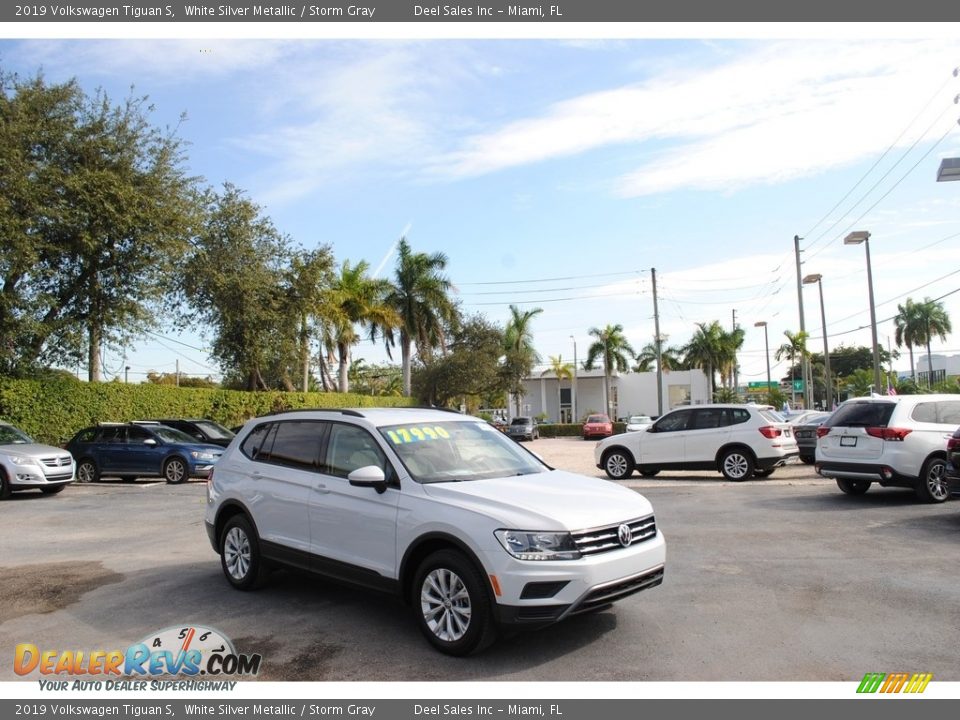 2019 Volkswagen Tiguan S White Silver Metallic / Storm Gray Photo #1