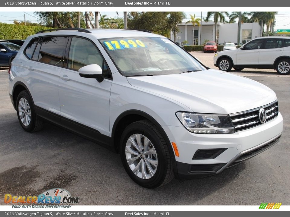 2019 Volkswagen Tiguan S White Silver Metallic / Storm Gray Photo #2