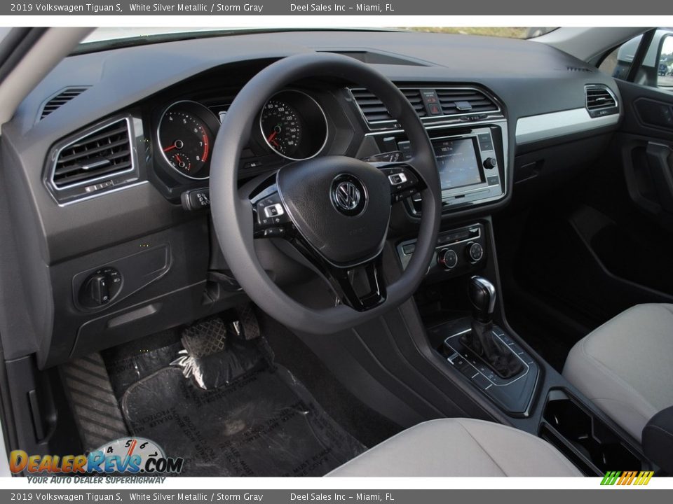 2019 Volkswagen Tiguan S White Silver Metallic / Storm Gray Photo #14