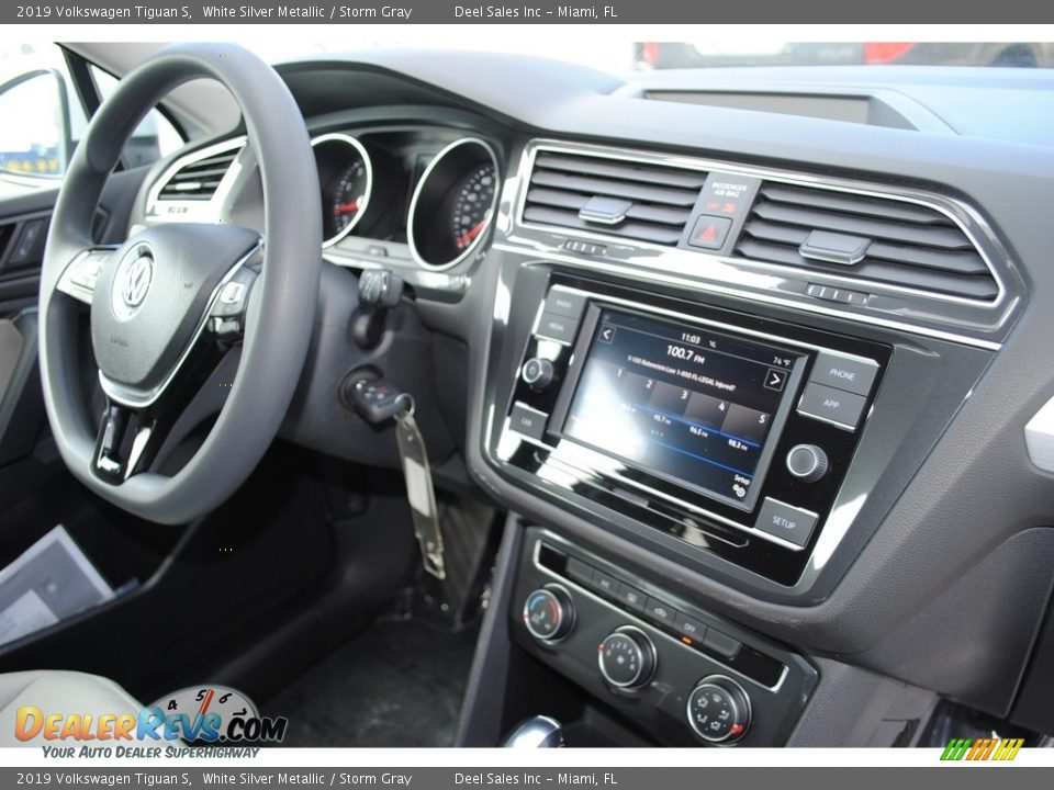 2019 Volkswagen Tiguan S White Silver Metallic / Storm Gray Photo #19
