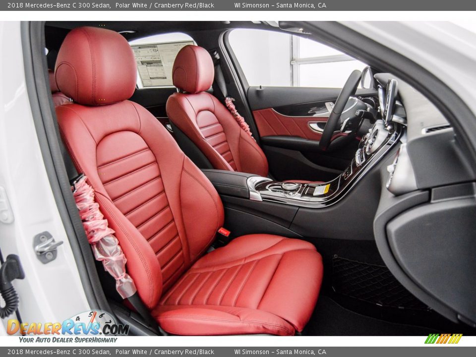 2018 Mercedes-Benz C 300 Sedan Polar White / Cranberry Red/Black Photo #2