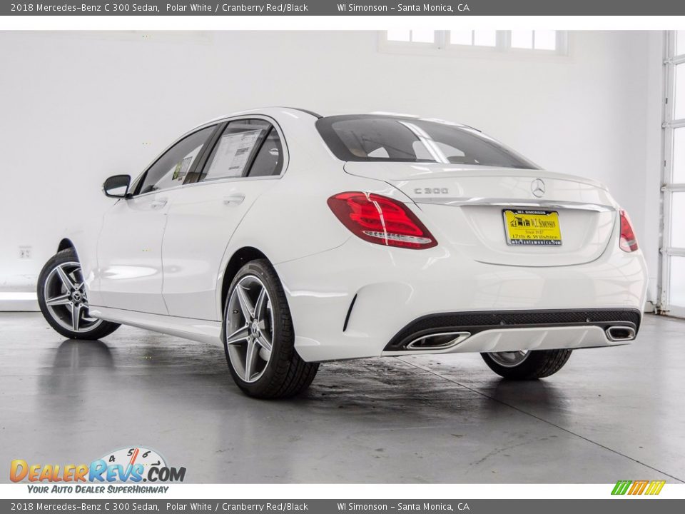 2018 Mercedes-Benz C 300 Sedan Polar White / Cranberry Red/Black Photo #3