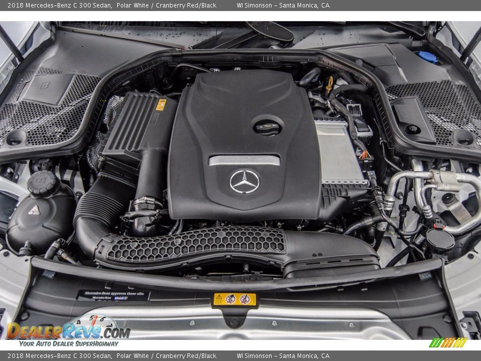2018 Mercedes-Benz C 300 Sedan Polar White / Cranberry Red/Black Photo #8
