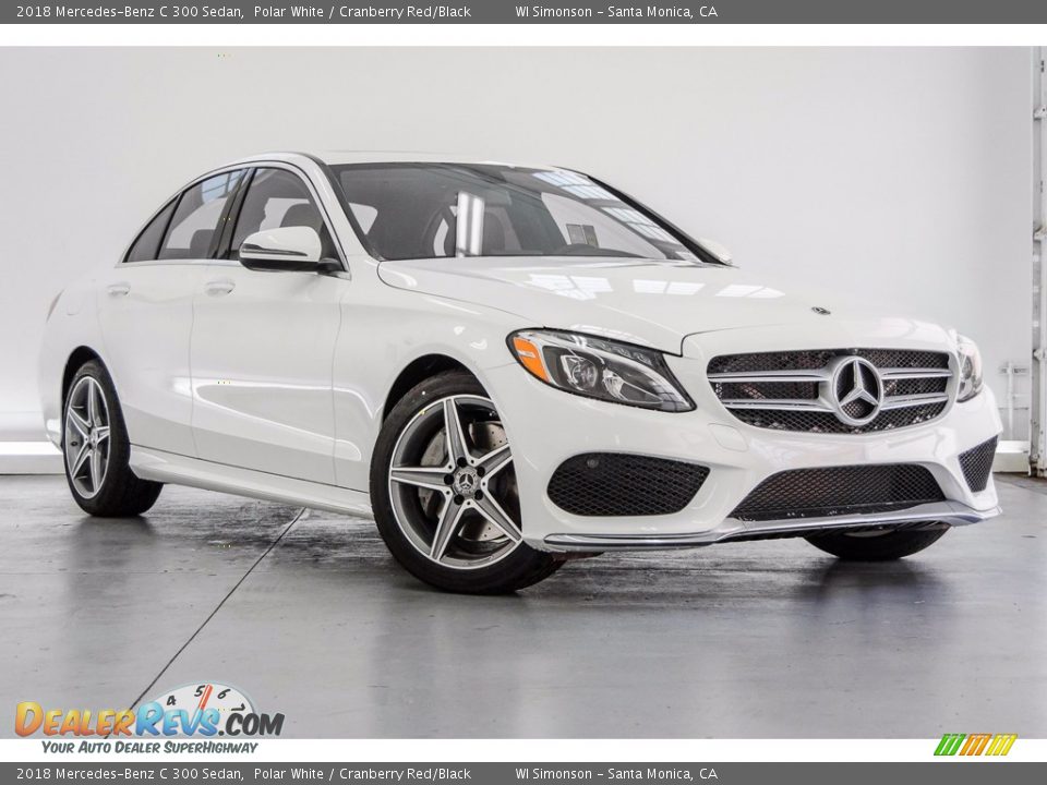 2018 Mercedes-Benz C 300 Sedan Polar White / Cranberry Red/Black Photo #12