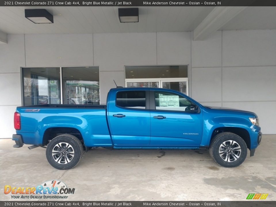 2021 Chevrolet Colorado Z71 Crew Cab 4x4 Bright Blue Metallic / Jet Black Photo #3