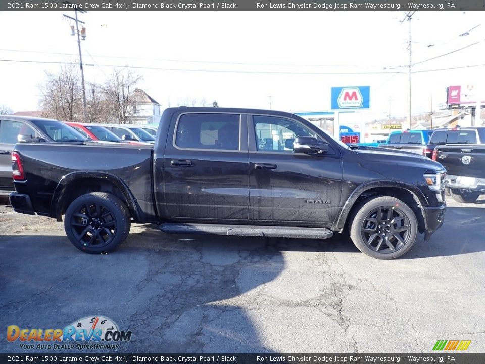 2021 Ram 1500 Laramie Crew Cab 4x4 Diamond Black Crystal Pearl / Black Photo #7