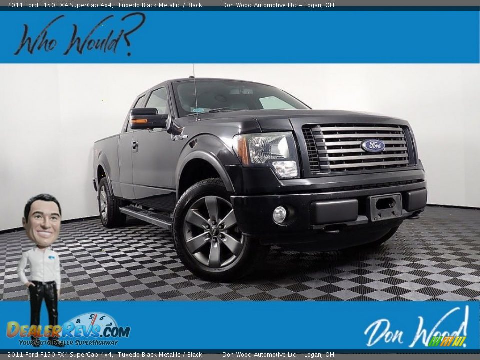 2011 Ford F150 FX4 SuperCab 4x4 Tuxedo Black Metallic / Black Photo #1