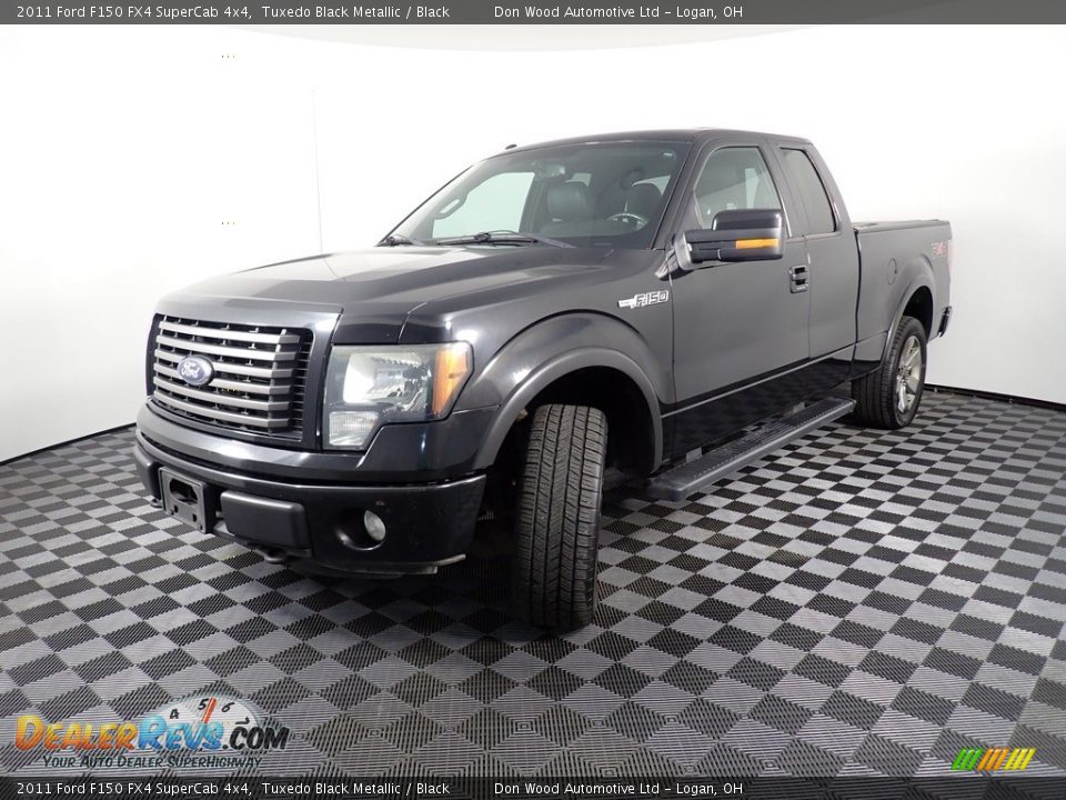 2011 Ford F150 FX4 SuperCab 4x4 Tuxedo Black Metallic / Black Photo #7