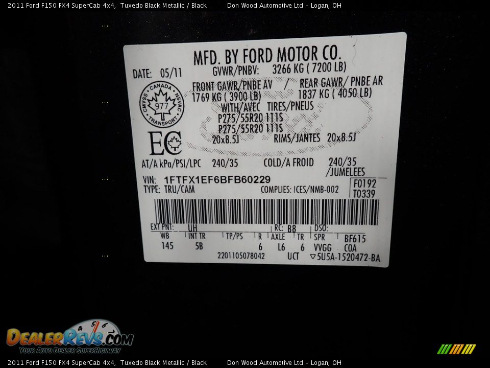 2011 Ford F150 FX4 SuperCab 4x4 Tuxedo Black Metallic / Black Photo #32