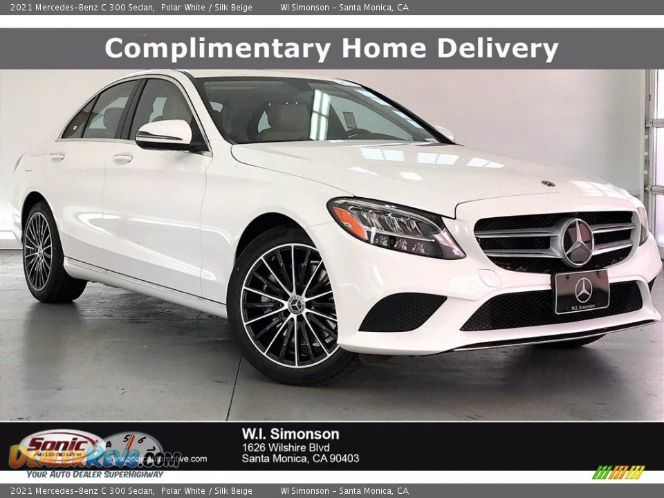 2021 Mercedes-Benz C 300 Sedan Polar White / Silk Beige Photo #1