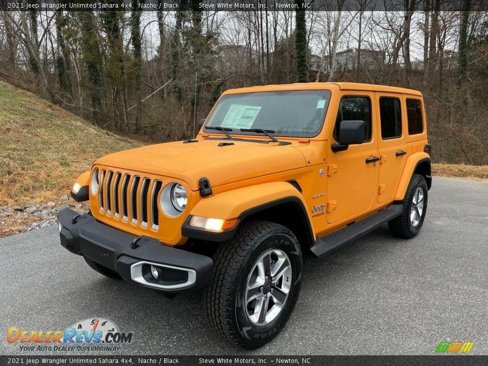 Front 3/4 View of 2021 Jeep Wrangler Unlimited Sahara 4x4 Photo #2