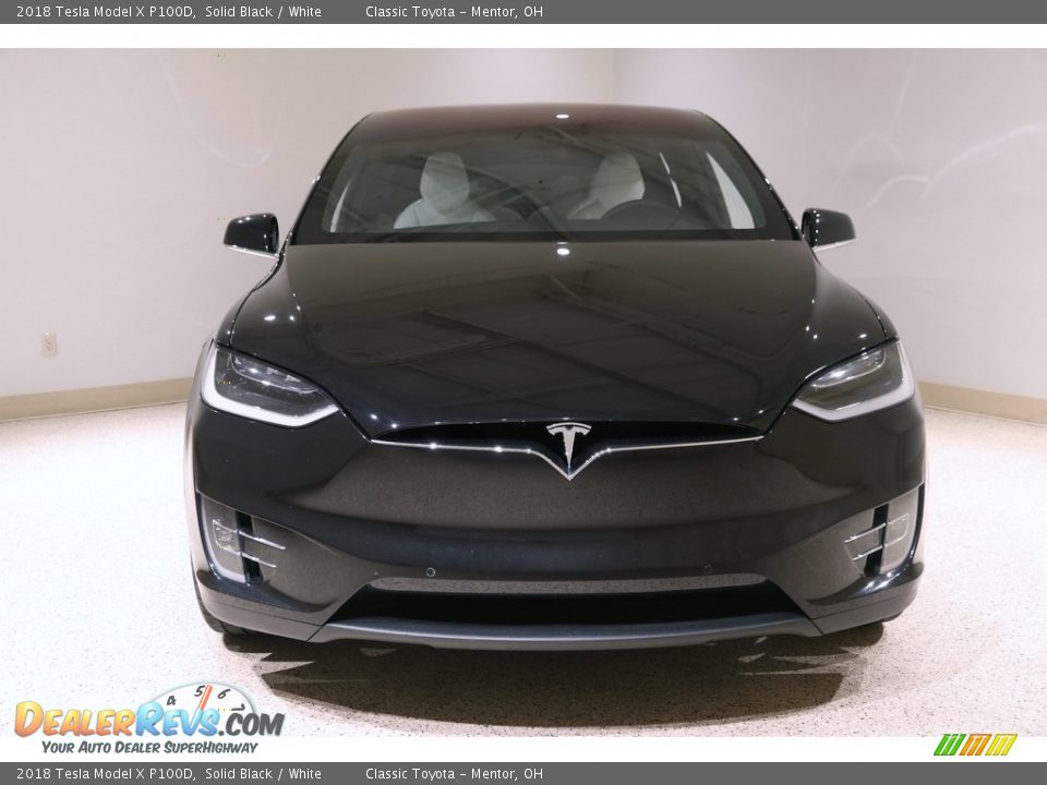 2018 Tesla Model X P100D Solid Black / White Photo #3