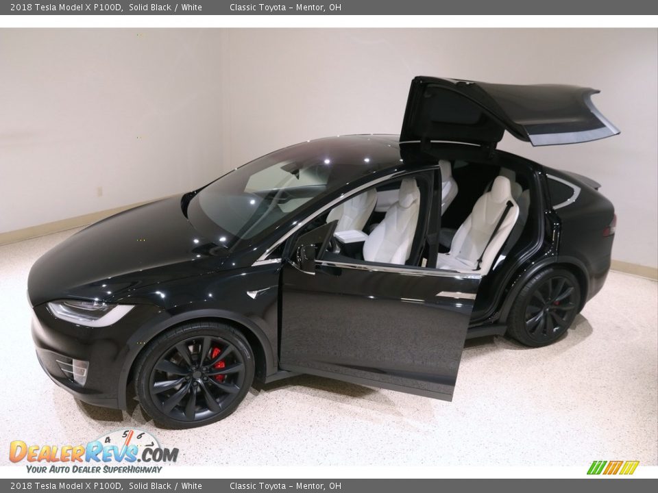 2018 Tesla Model X P100D Solid Black / White Photo #6