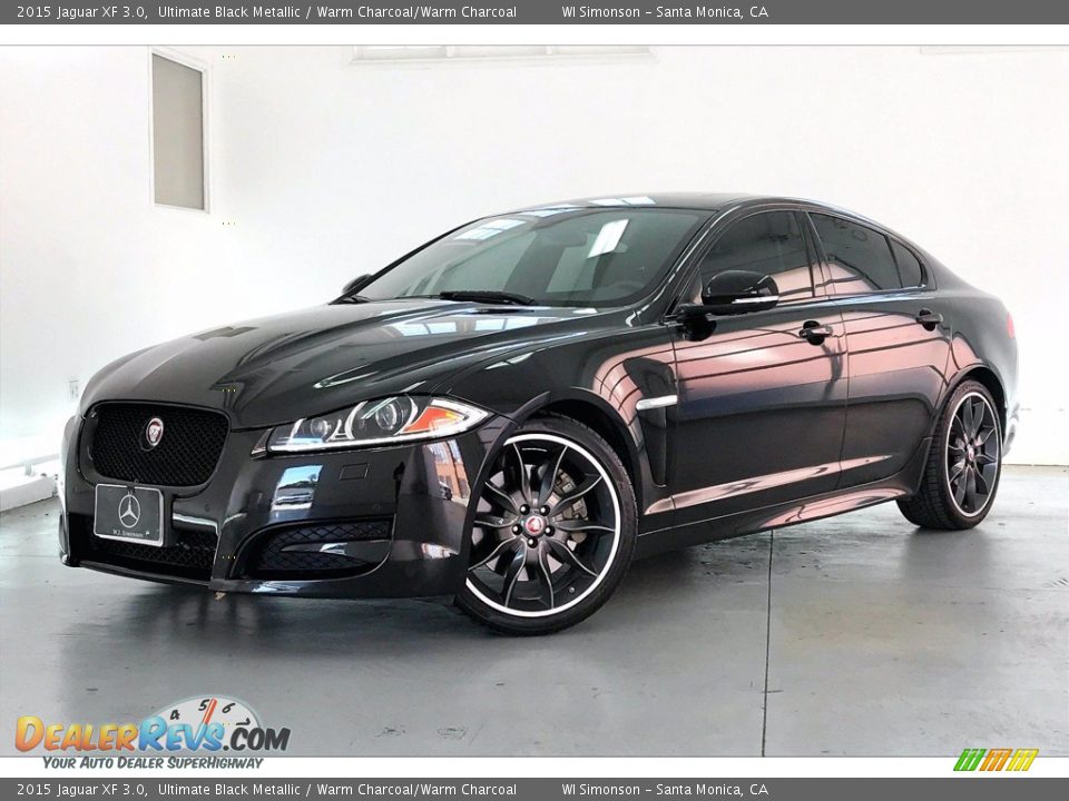 2015 Jaguar XF 3.0 Ultimate Black Metallic / Warm Charcoal/Warm Charcoal Photo #12