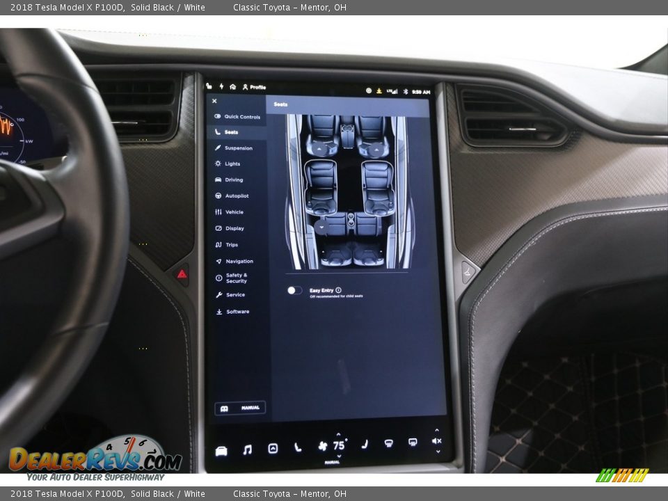 2018 Tesla Model X P100D Solid Black / White Photo #20