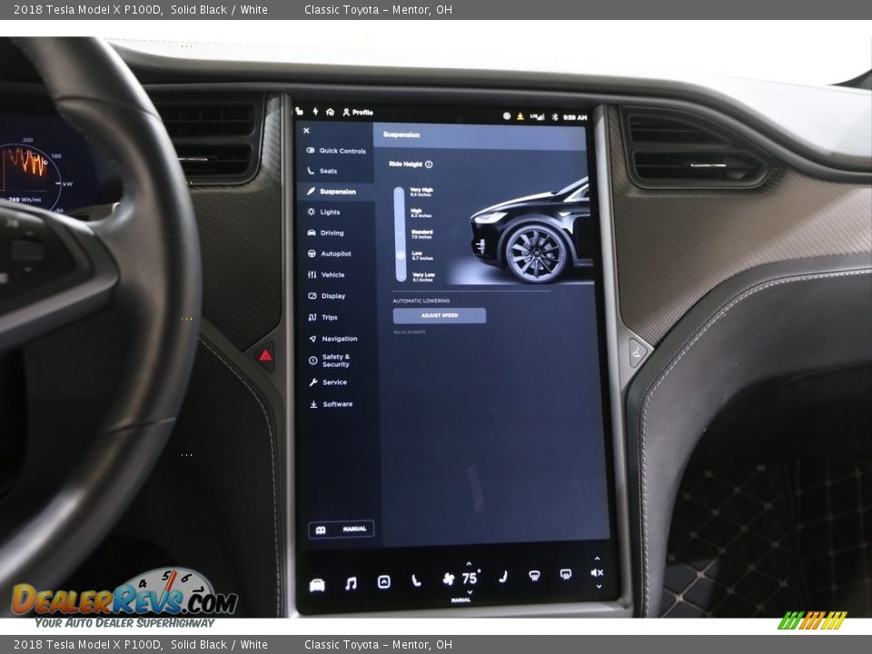 2018 Tesla Model X P100D Solid Black / White Photo #21