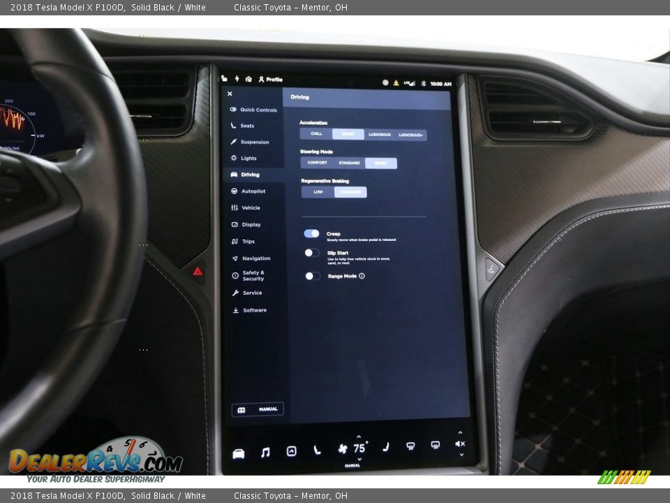 2018 Tesla Model X P100D Solid Black / White Photo #23