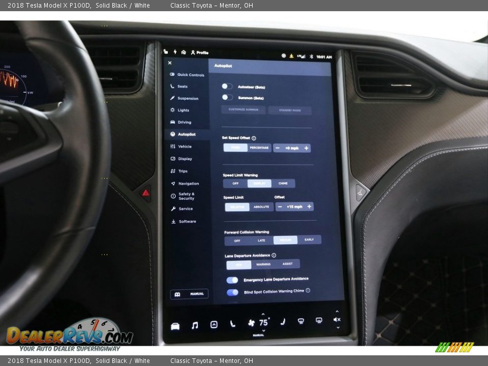 2018 Tesla Model X P100D Solid Black / White Photo #24