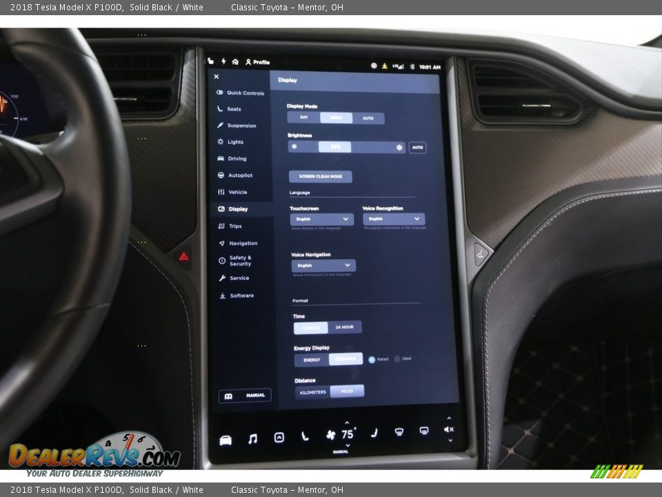 2018 Tesla Model X P100D Solid Black / White Photo #26