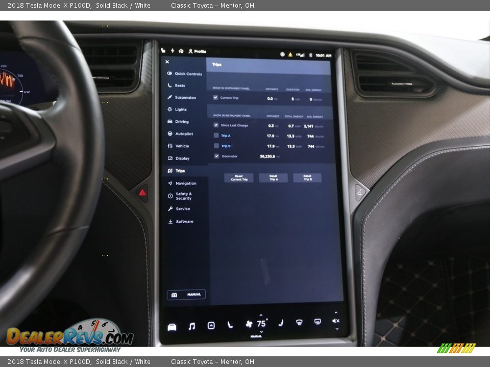 2018 Tesla Model X P100D Solid Black / White Photo #27