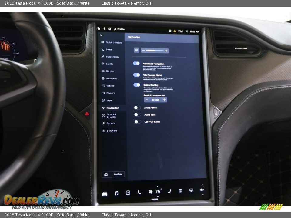 2018 Tesla Model X P100D Solid Black / White Photo #28