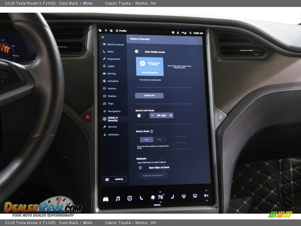 2018 Tesla Model X P100D Solid Black / White Photo #30