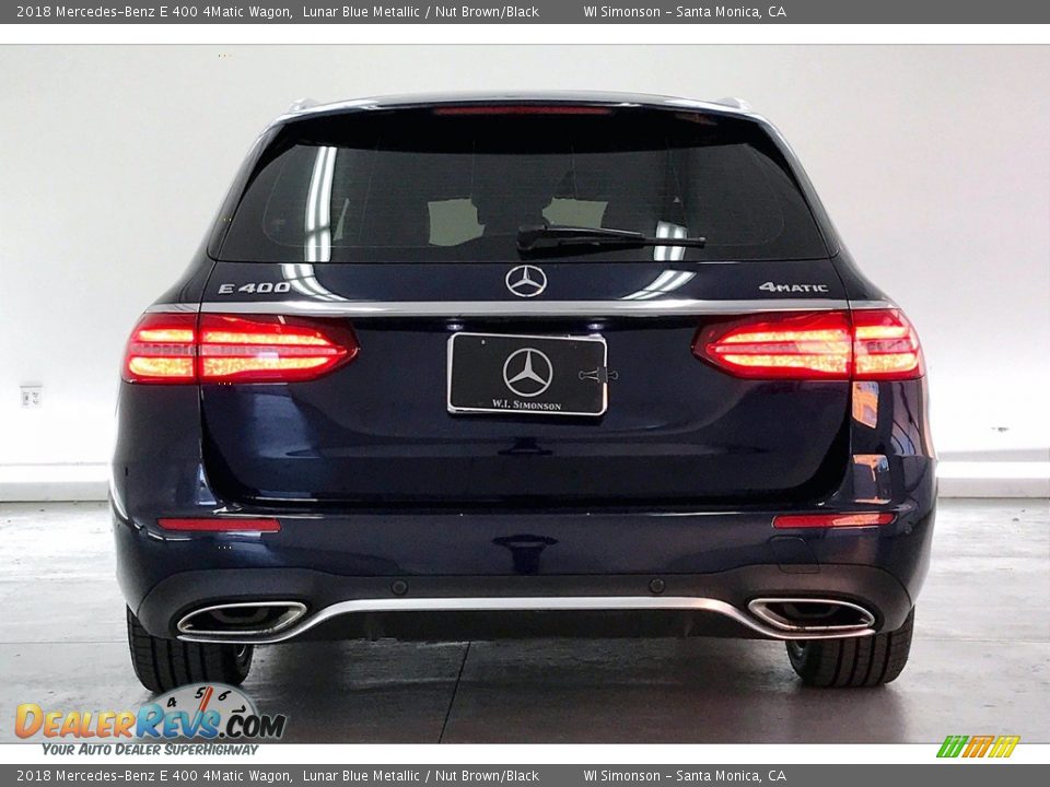 2018 Mercedes-Benz E 400 4Matic Wagon Lunar Blue Metallic / Nut Brown/Black Photo #3