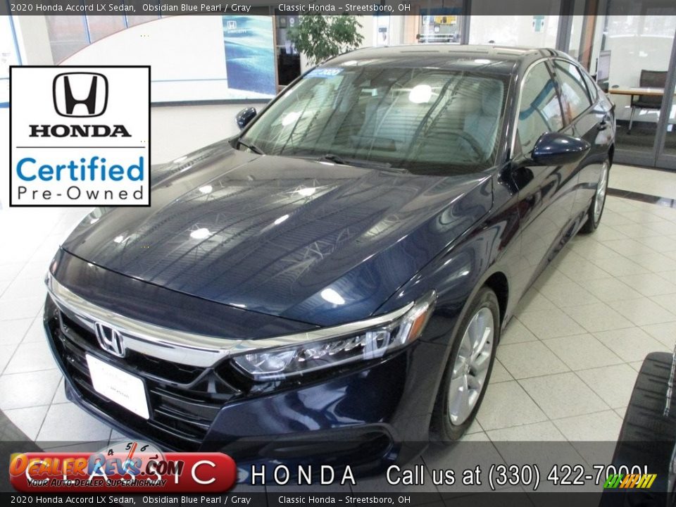 2020 Honda Accord LX Sedan Obsidian Blue Pearl / Gray Photo #1