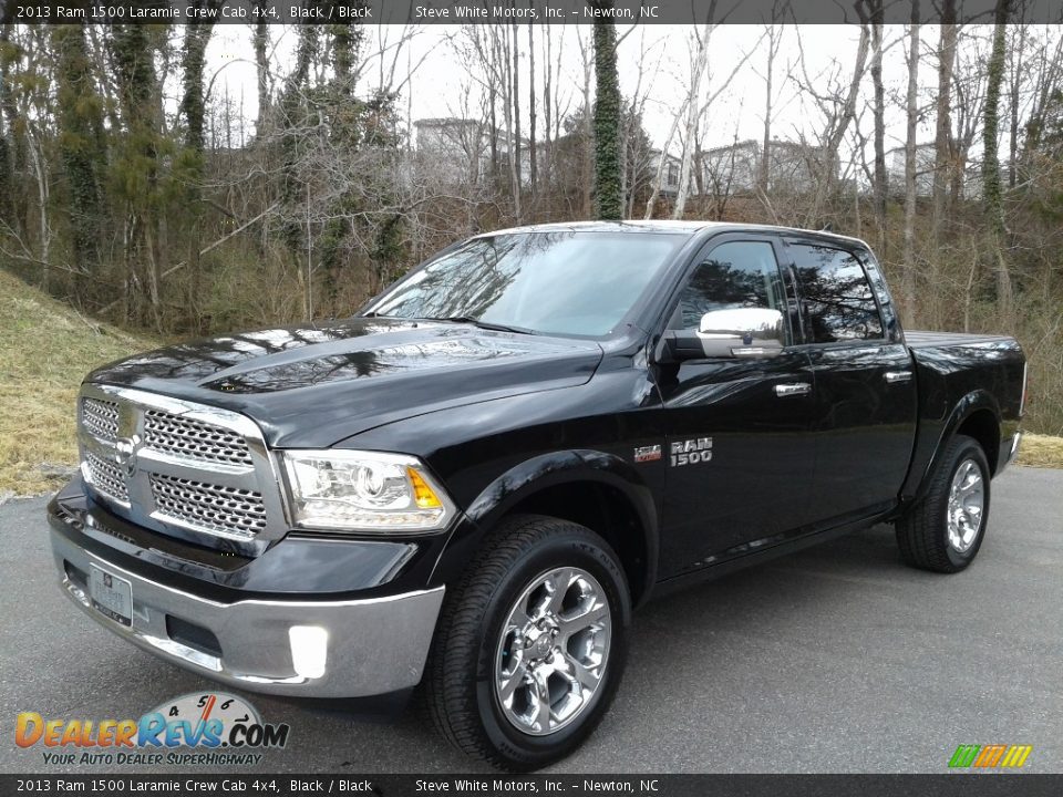 2013 Ram 1500 Laramie Crew Cab 4x4 Black / Black Photo #2
