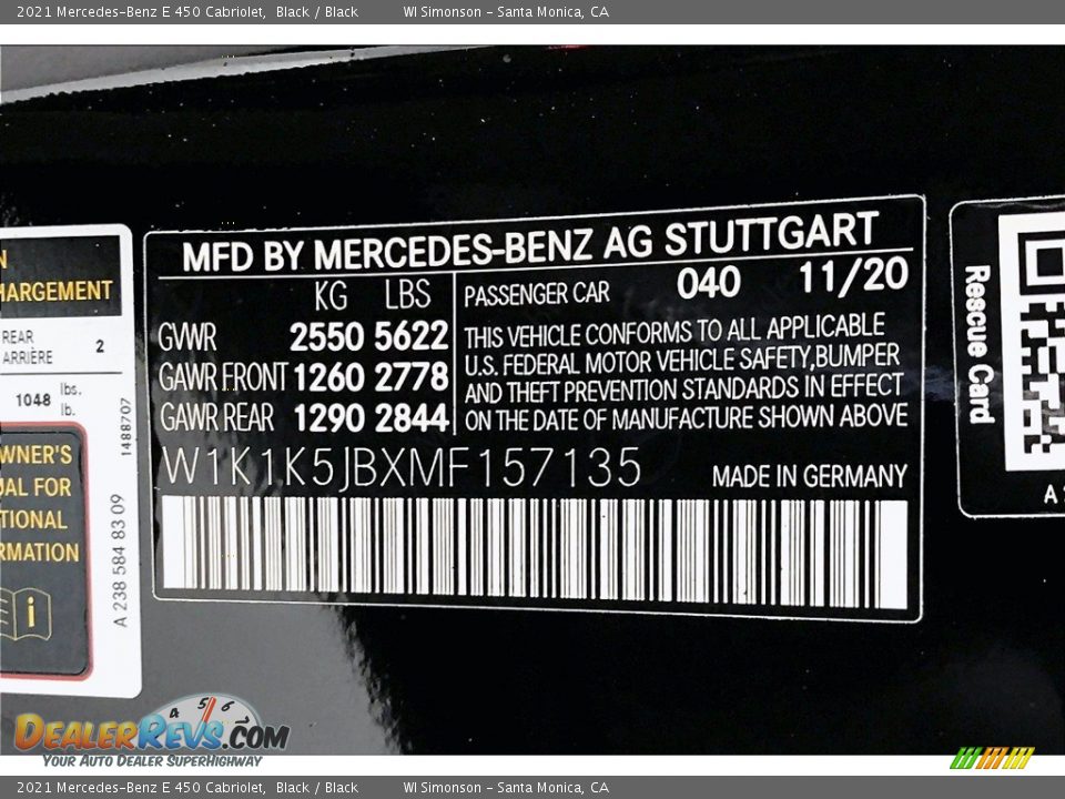 2021 Mercedes-Benz E 450 Cabriolet Black / Black Photo #10