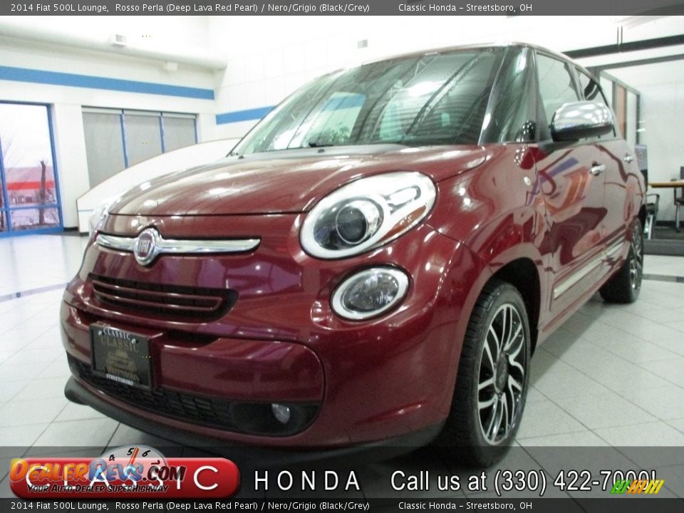 2014 Fiat 500L Lounge Rosso Perla (Deep Lava Red Pearl) / Nero/Grigio (Black/Grey) Photo #1