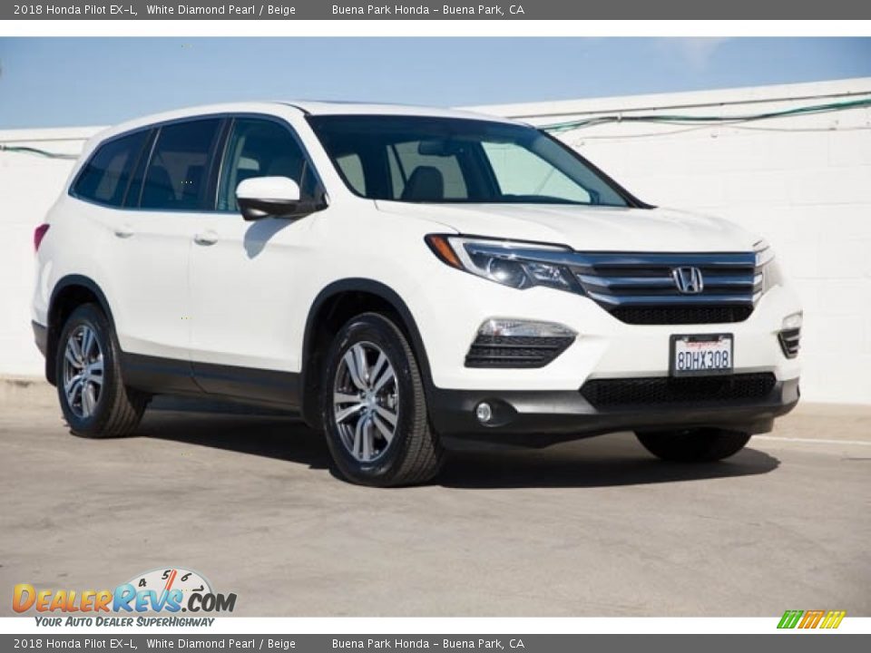 2018 Honda Pilot EX-L White Diamond Pearl / Beige Photo #1