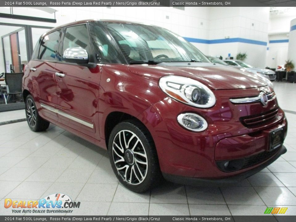 2014 Fiat 500L Lounge Rosso Perla (Deep Lava Red Pearl) / Nero/Grigio (Black/Grey) Photo #3
