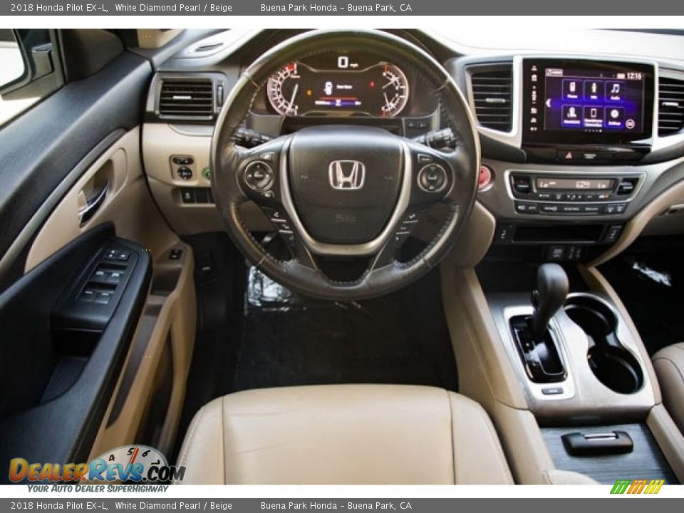 2018 Honda Pilot EX-L White Diamond Pearl / Beige Photo #5