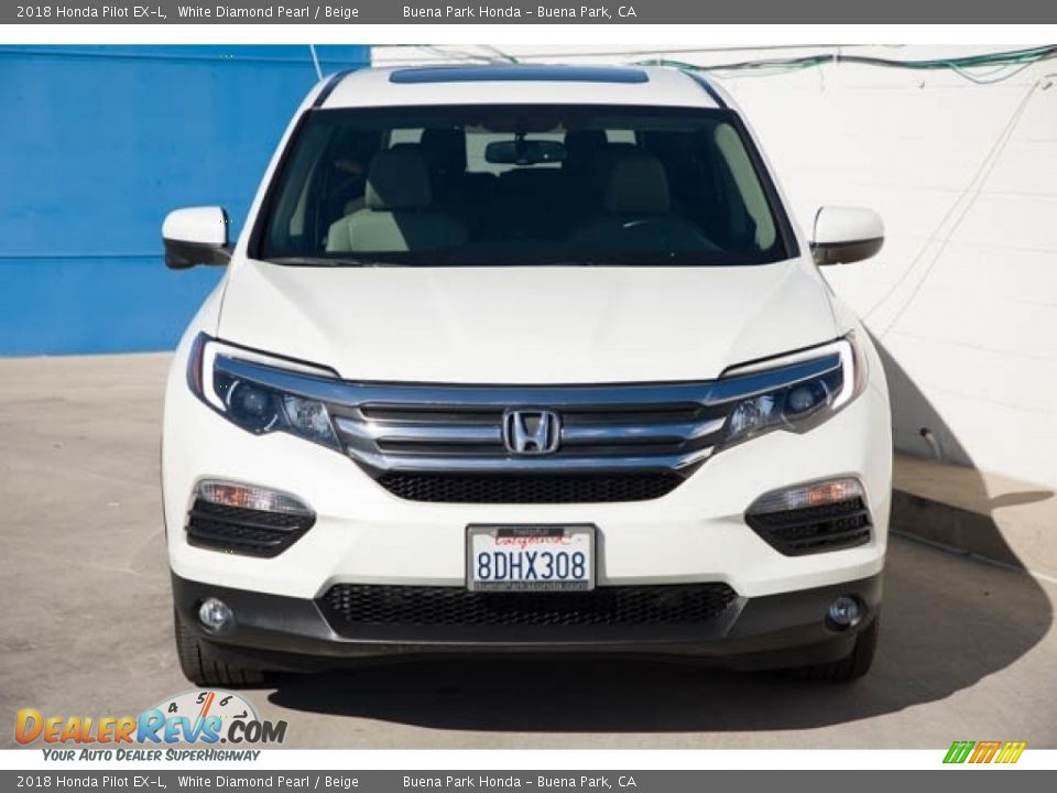 2018 Honda Pilot EX-L White Diamond Pearl / Beige Photo #7