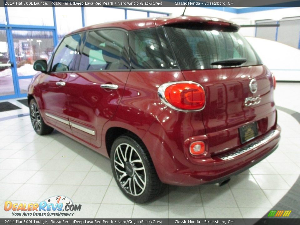2014 Fiat 500L Lounge Rosso Perla (Deep Lava Red Pearl) / Nero/Grigio (Black/Grey) Photo #7