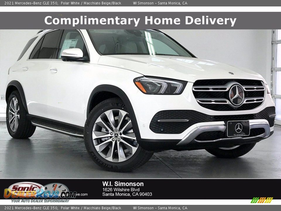 2021 Mercedes-Benz GLE 350 Polar White / Macchiato Beige/Black Photo #1