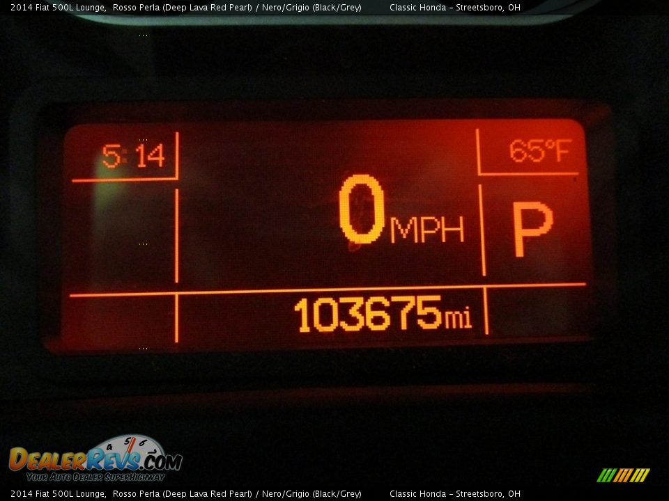 2014 Fiat 500L Lounge Rosso Perla (Deep Lava Red Pearl) / Nero/Grigio (Black/Grey) Photo #17