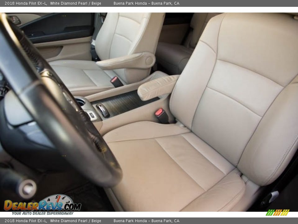 2018 Honda Pilot EX-L White Diamond Pearl / Beige Photo #16