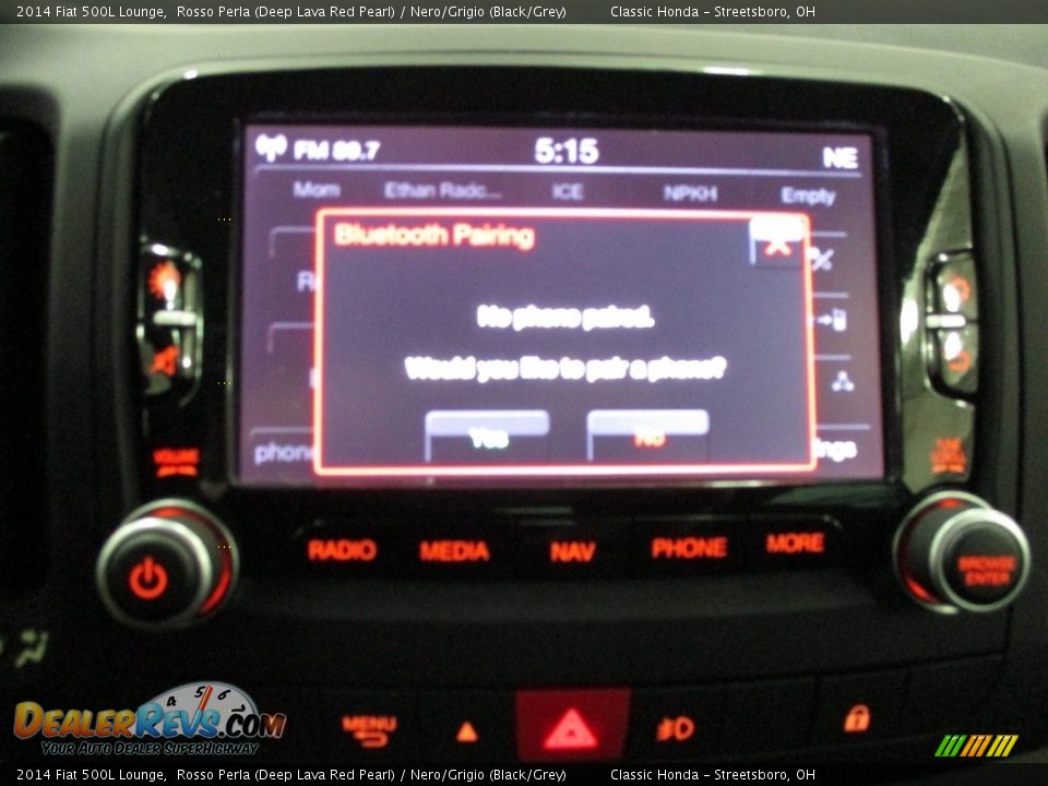 2014 Fiat 500L Lounge Rosso Perla (Deep Lava Red Pearl) / Nero/Grigio (Black/Grey) Photo #21